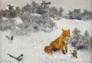 bruno liljefors Fox in Winter Landscape Germany oil painting artist
